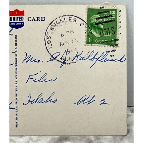 United Air Lines Mainliner Airplane Postcard Vintage Loading for Flight - Picture 7 of 7